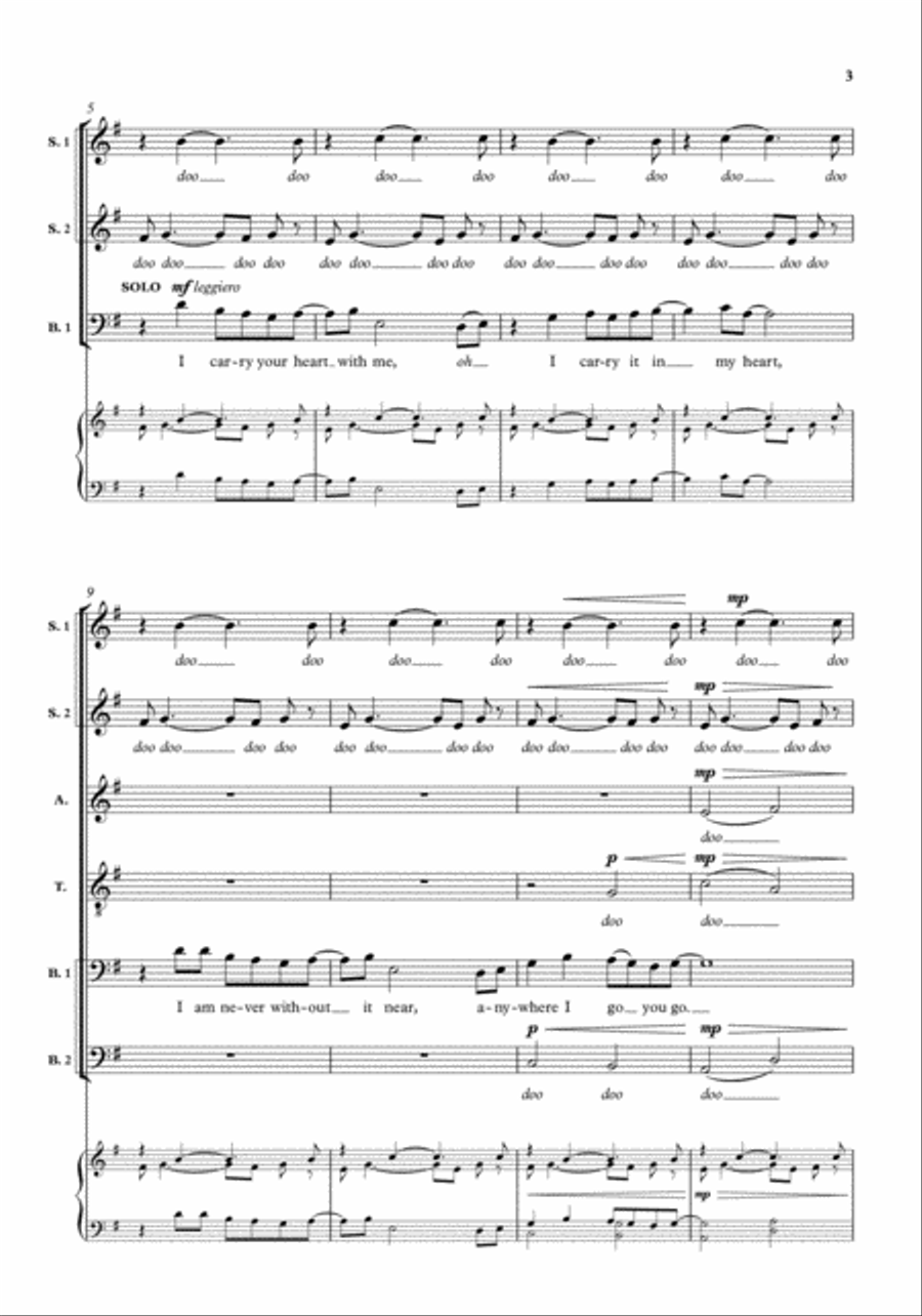 I carry your heart I carry your heart A Cappella scores gallery preview page 3