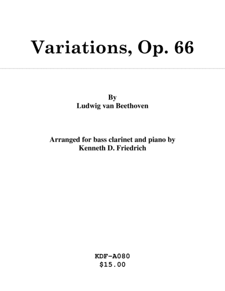 Variations, Op. 66 - bass clarinet and piano