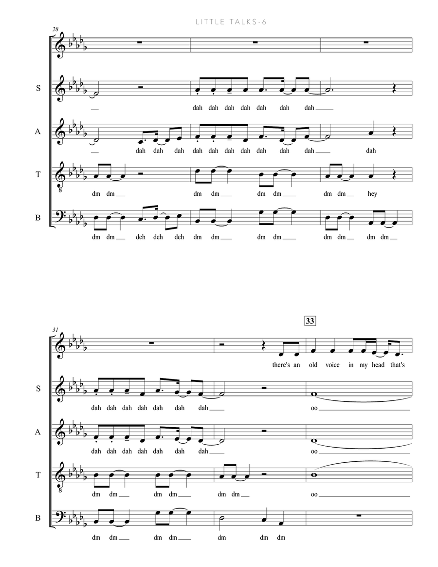 Little Talks Little Talks 4-Part scores gallery preview page 6