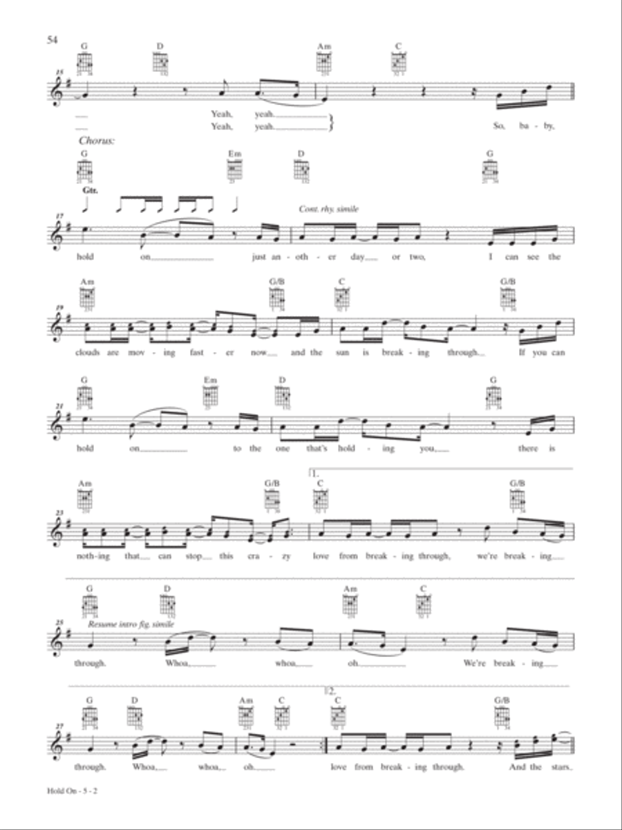 Hold On Hold On Guitar Solo scores gallery preview page 2