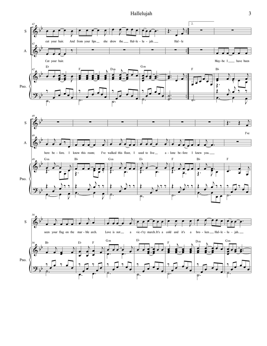 Hallelujah Hallelujah Alto Voice scores gallery preview page 3