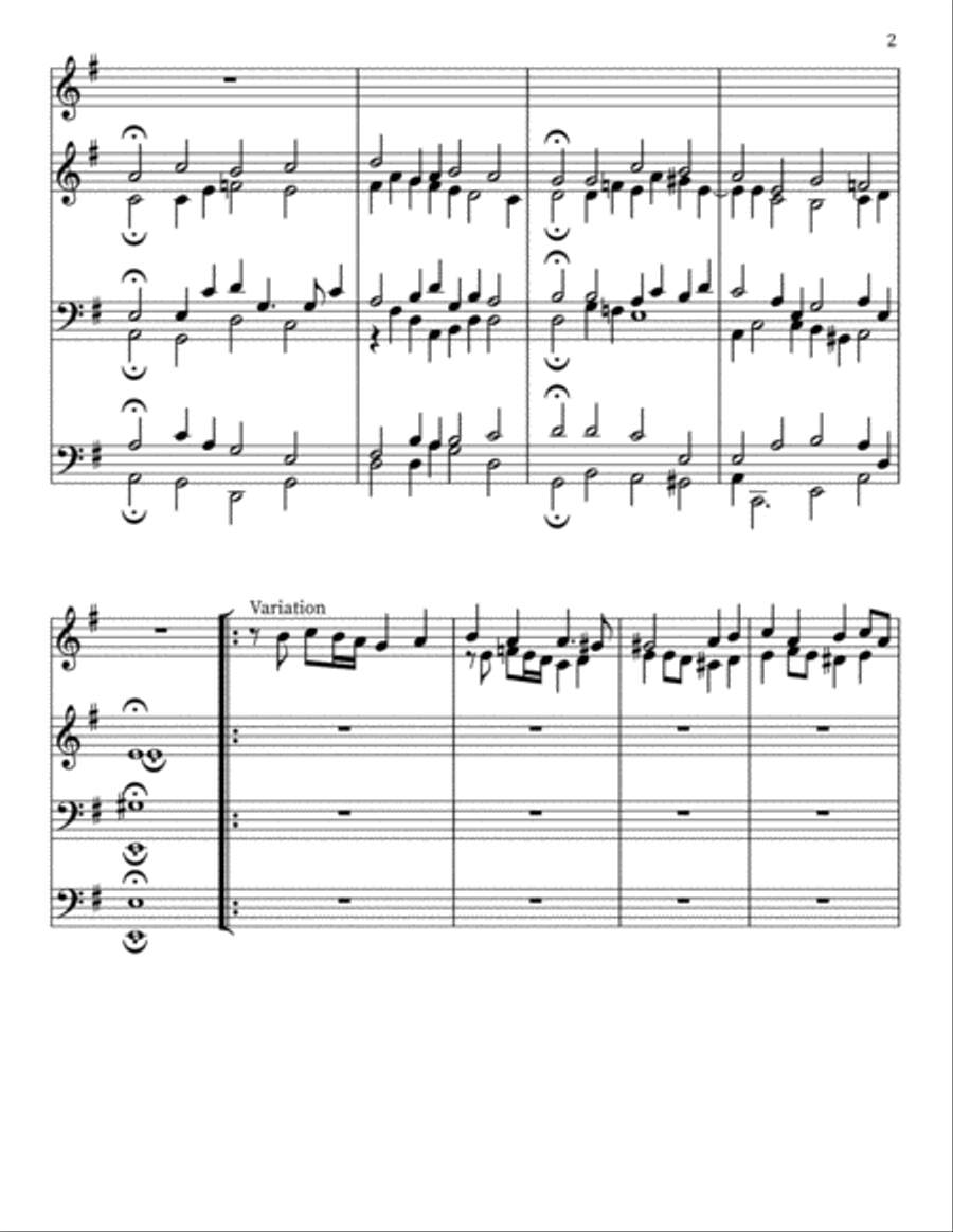'Aus Tiefer Not, Schrei Ich zu Dir' Large Ensemble scores gallery preview page 2