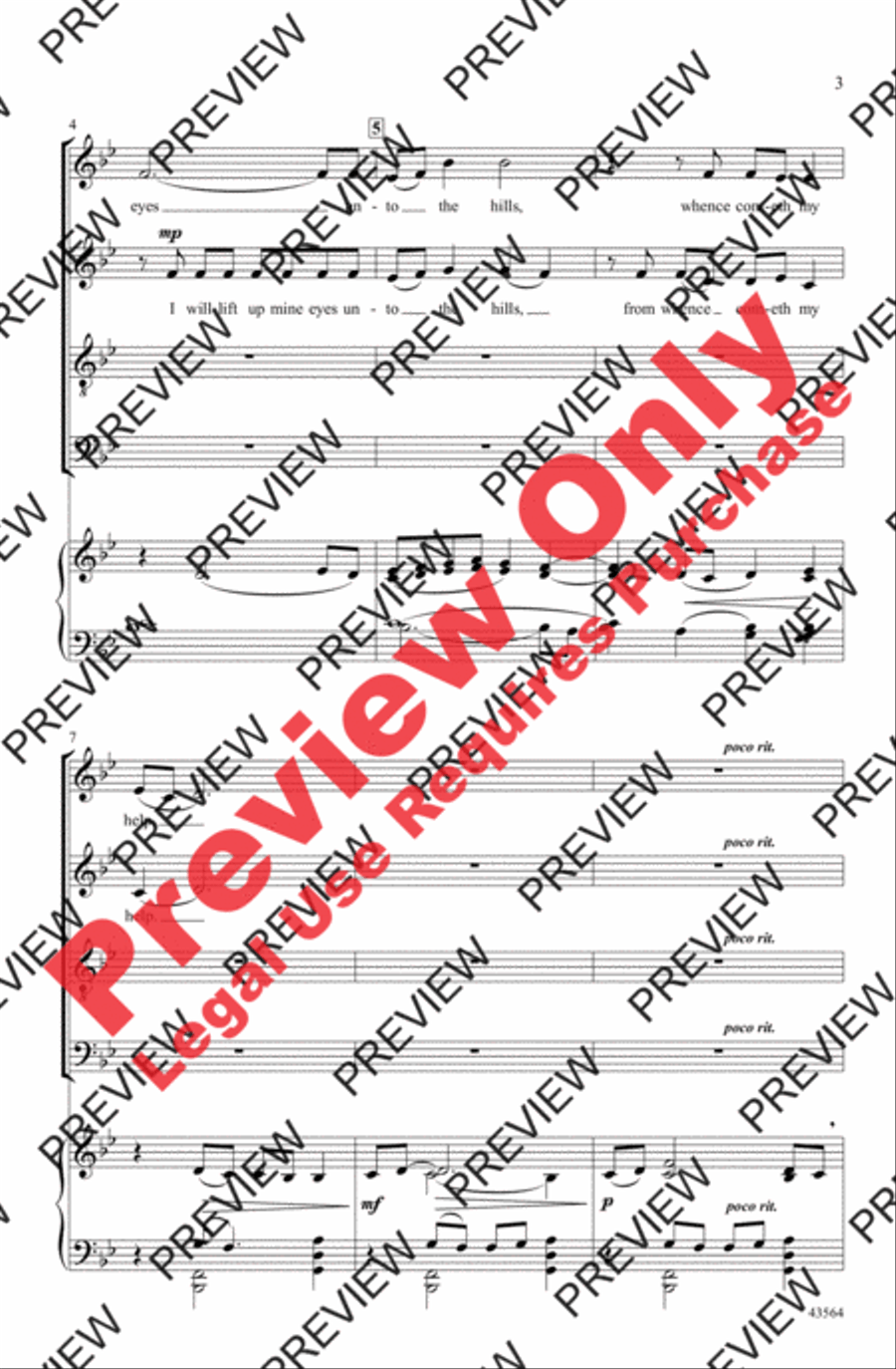 Psalm 121 4-Part scores gallery preview page 3