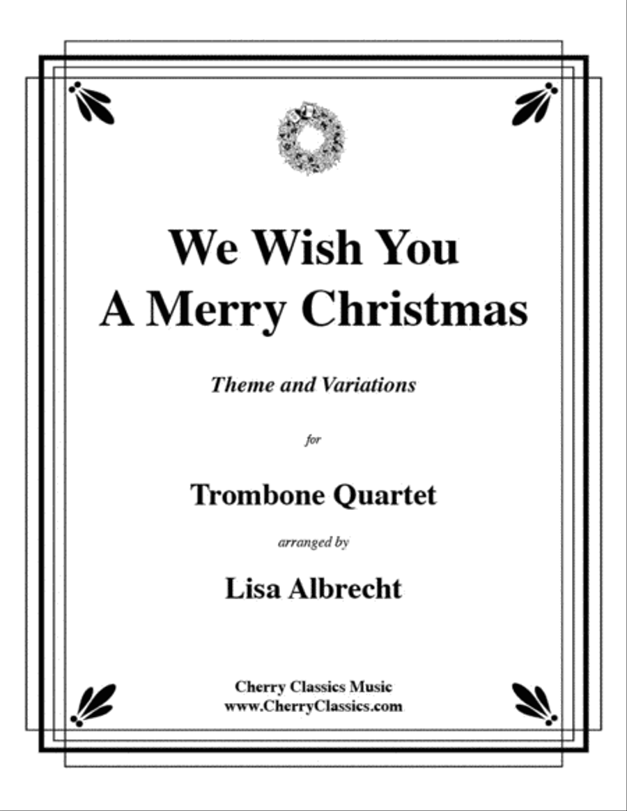 We Wish You A Merry Christmas Trombone Quartet scores gallery preview page 1