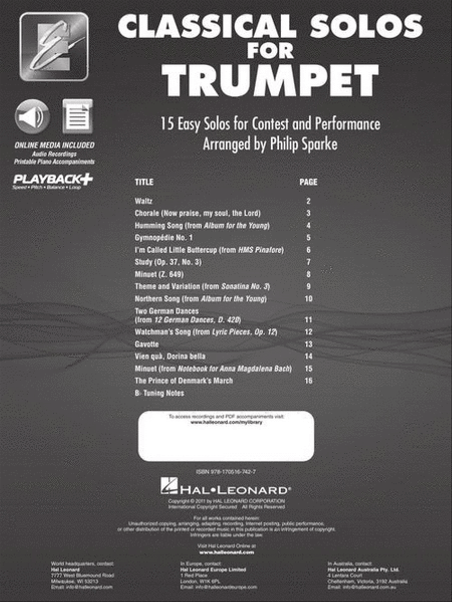 Classical Solos for Trumpet Concert Band Methods scores gallery preview page 3