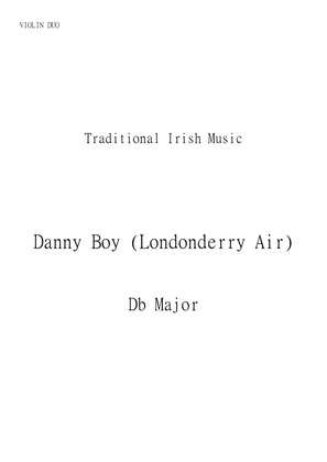 Danny Boy (Londonderry Air) for Violin Duo in Db major. Early intermediate.
