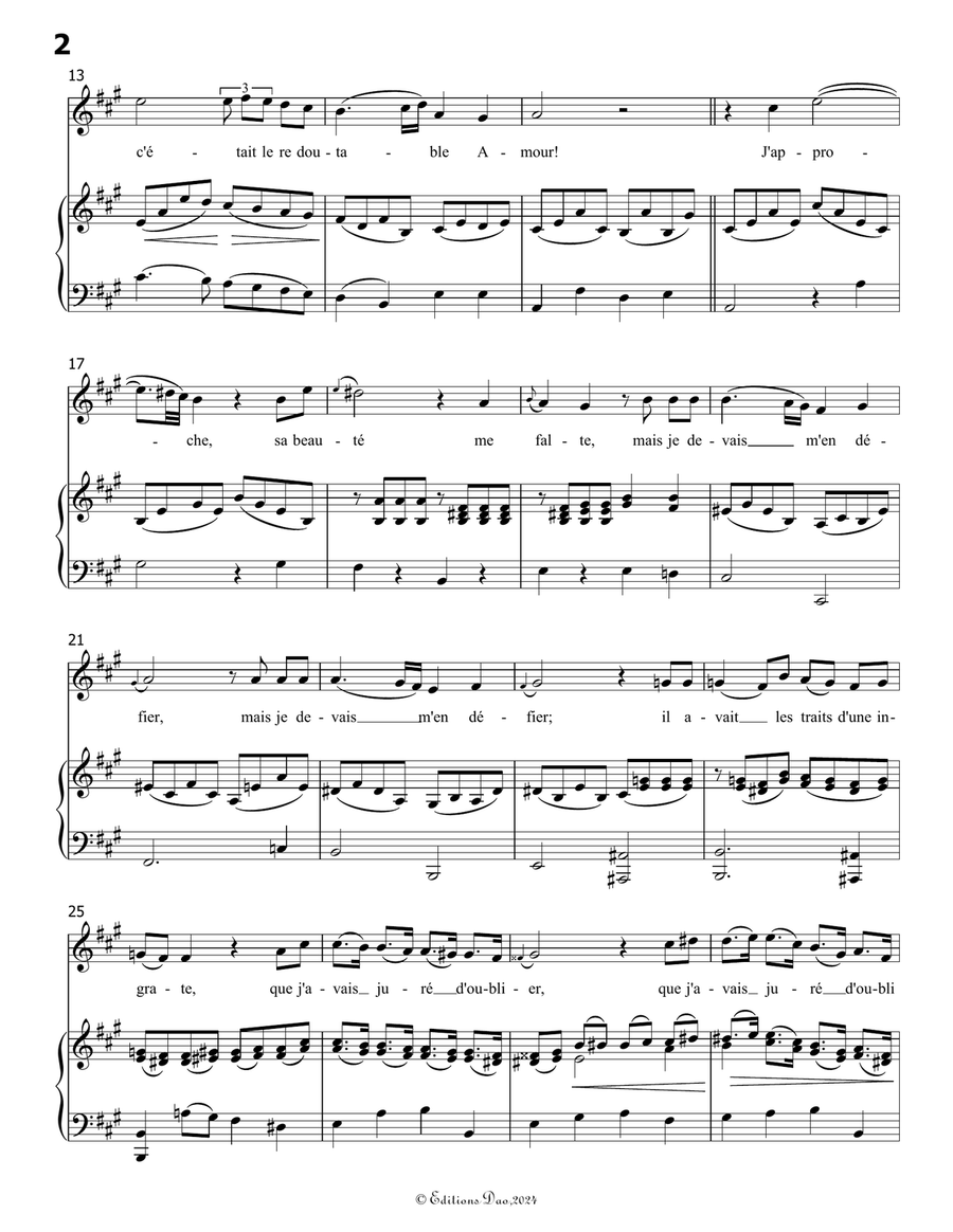 Dans un bois solitaire, by Mozart, K.308/295b, in A Major Piano, Vocal scores gallery preview page 4