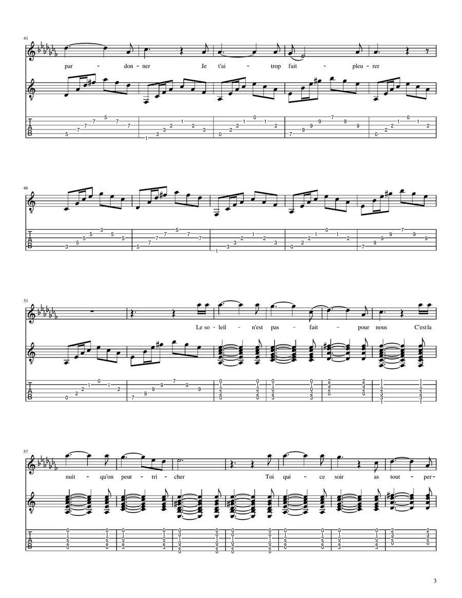 Le Penitencier Le Penitencier Guitar Tablature scores gallery preview page 3
