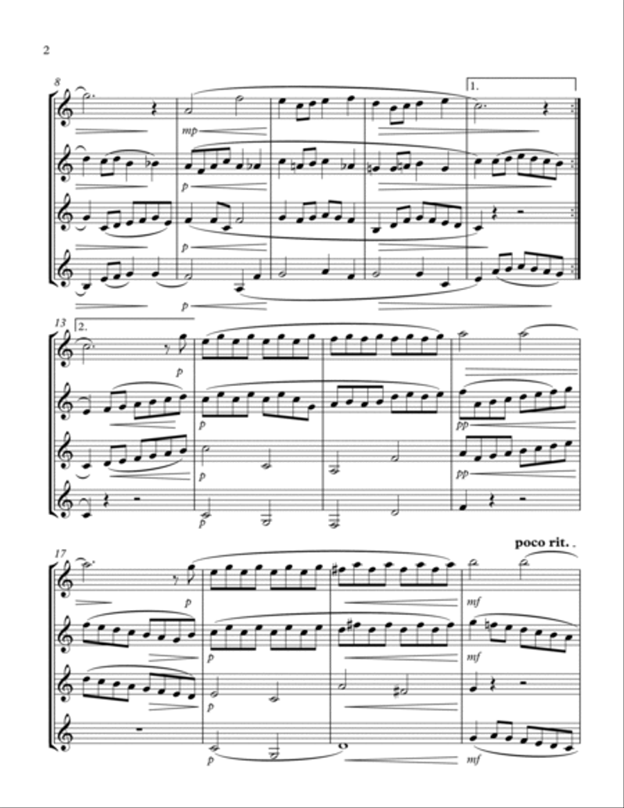 Over The Rainbow Clarinet Quartet scores gallery preview page 3