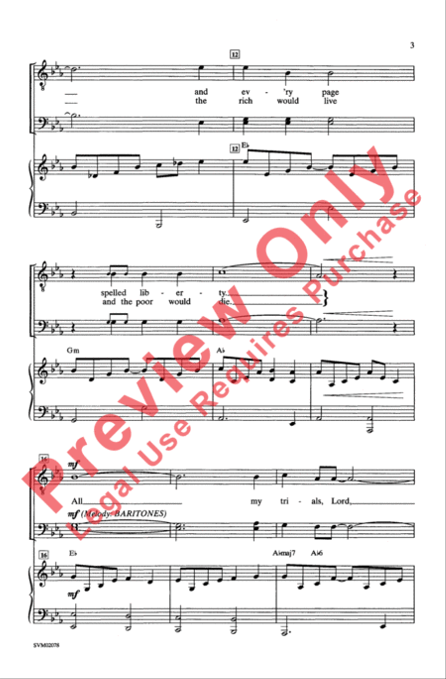 All My Trials - TBB 3-Part scores gallery preview page 3