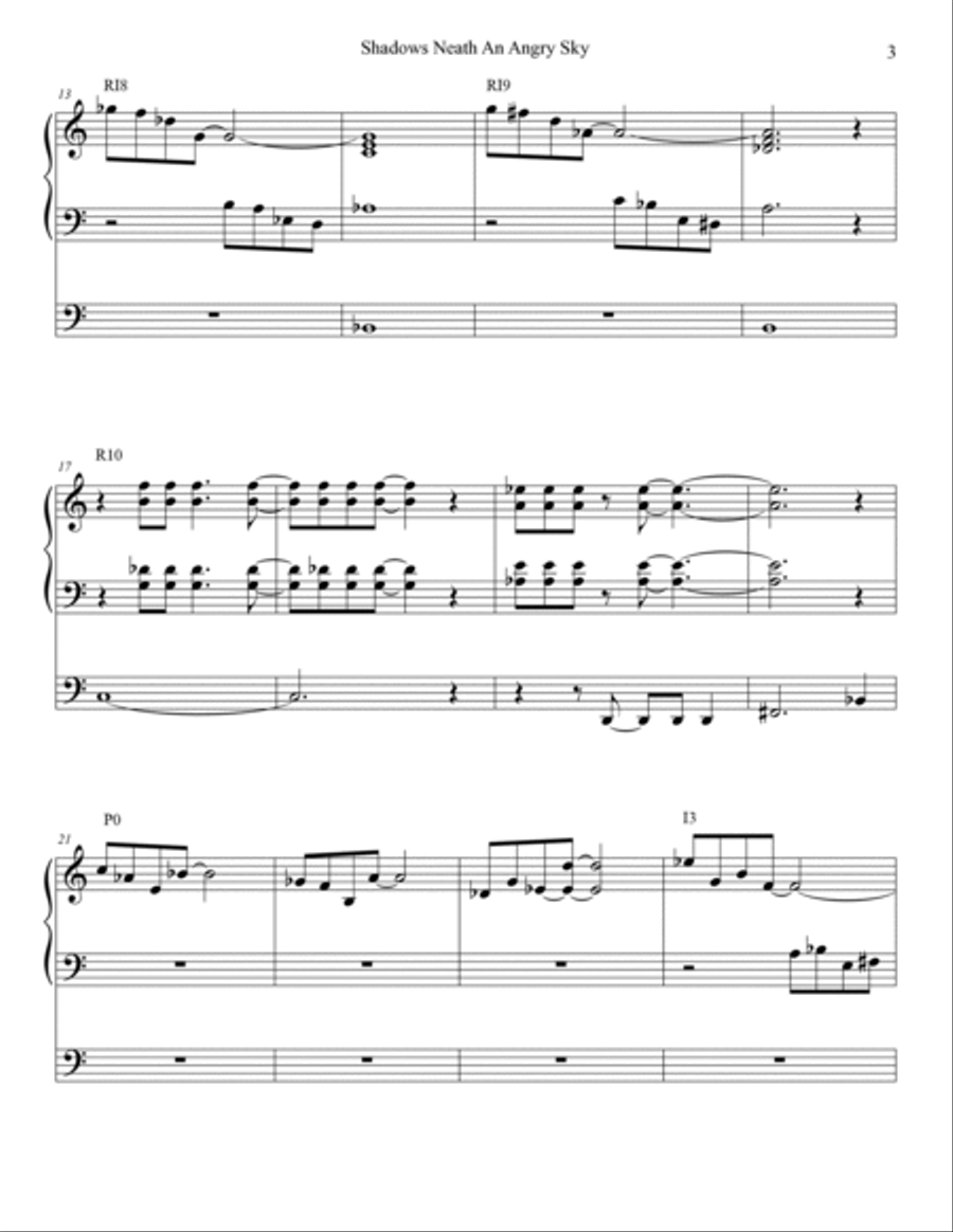 Shadows Neath An Angry Sky - 12 Tone Organ Solo Organ Solo scores gallery preview page 3