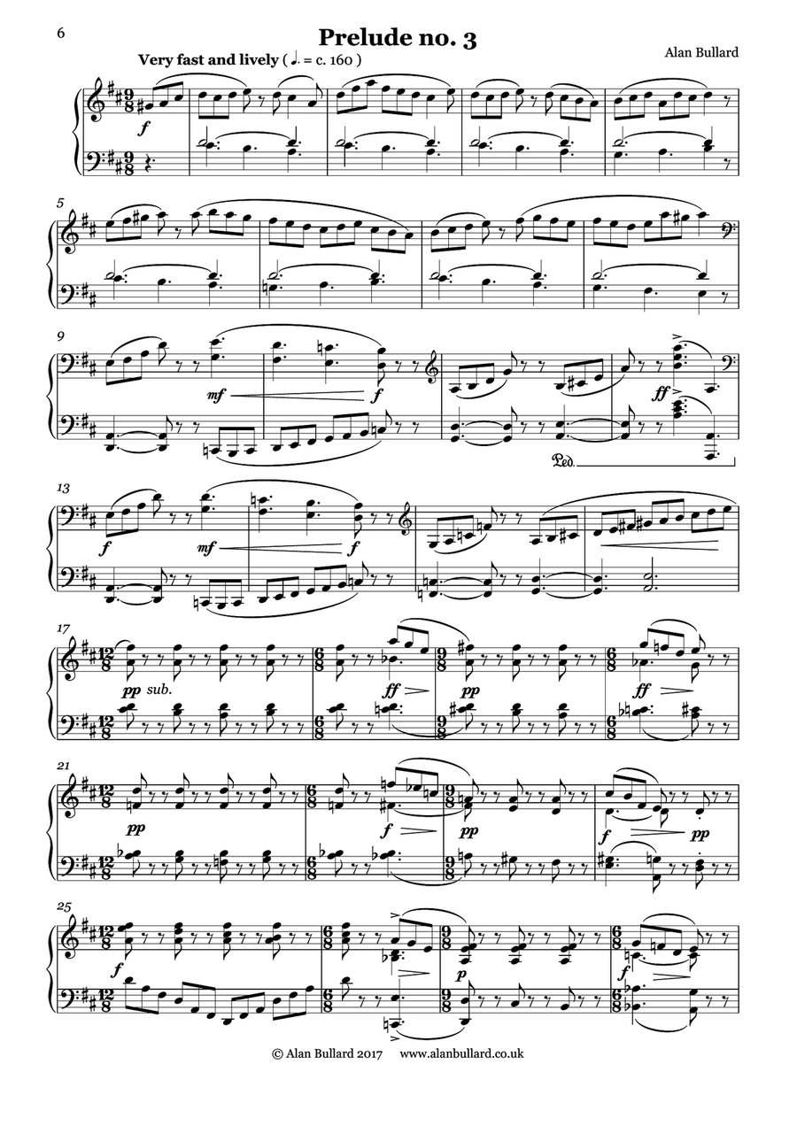 Twelve or Thirteen Preludes for Piano Solo, Set One (major keys) Piano Solo scores gallery preview page 6
