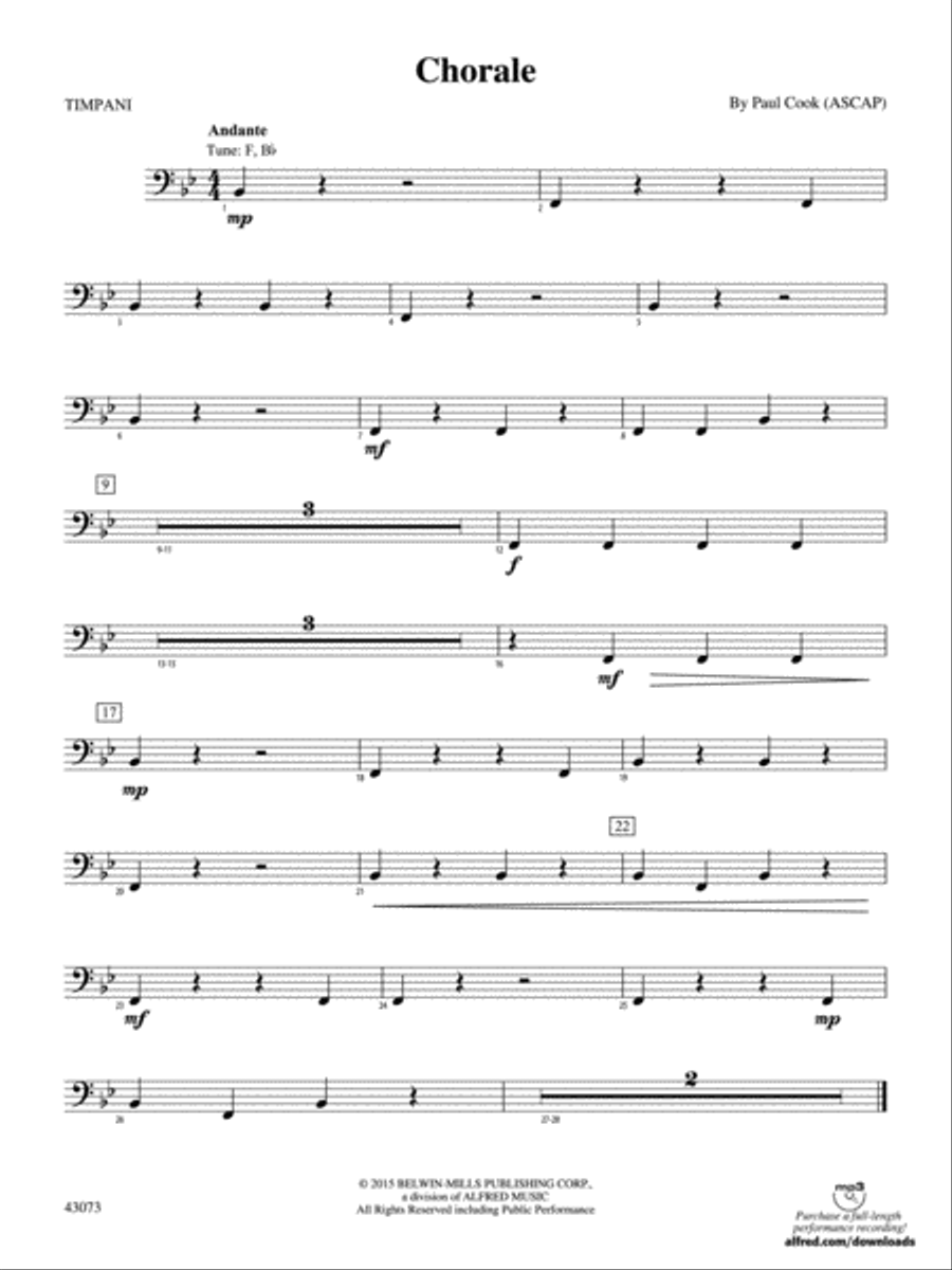 Chorale: Timpani Concert Band scores gallery preview page 1