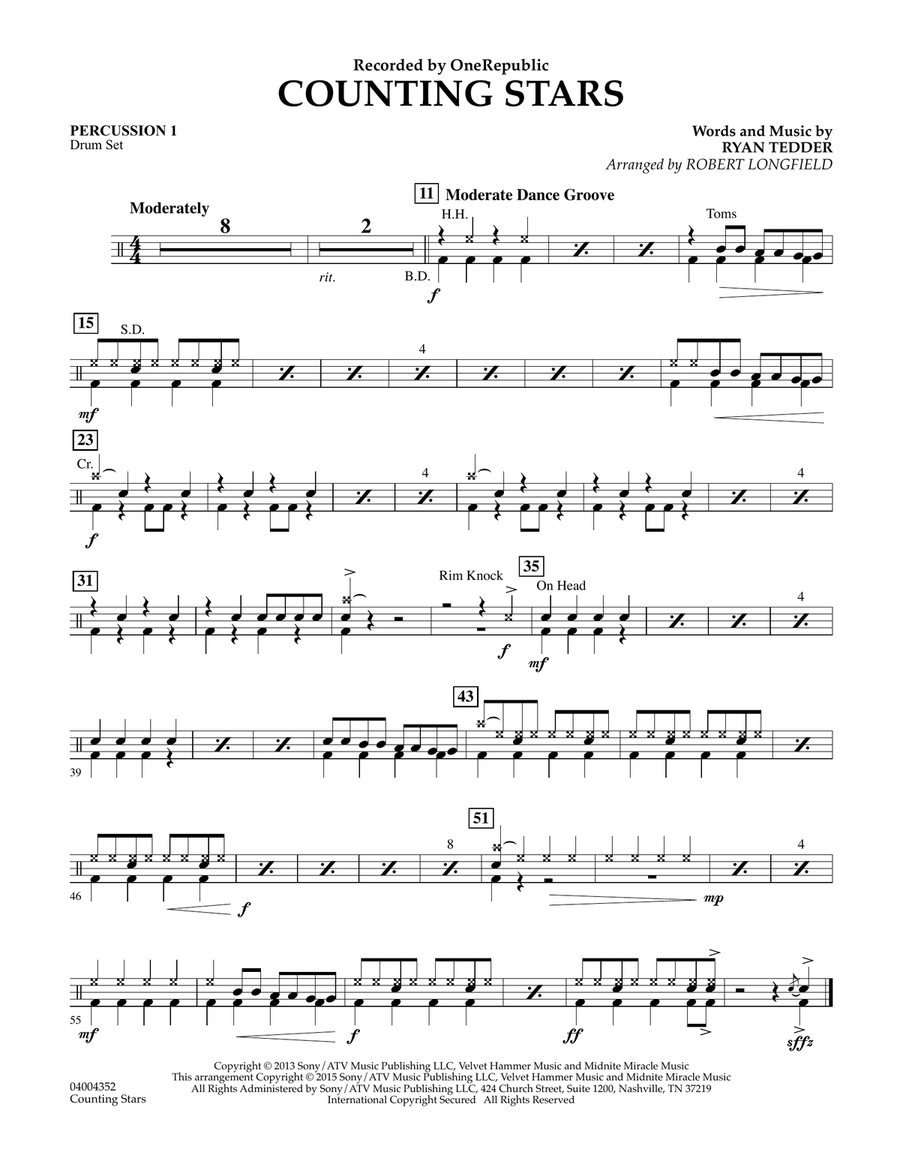 Counting Stars - Percussion 1