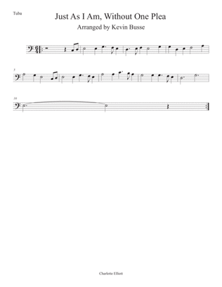 Book cover for Just As I Am, Without One Plea (Easy key of C) - Tuba