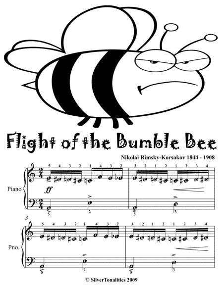 Flight of the Bumble Bee Easy Piano Sheet Music 2nd Edition