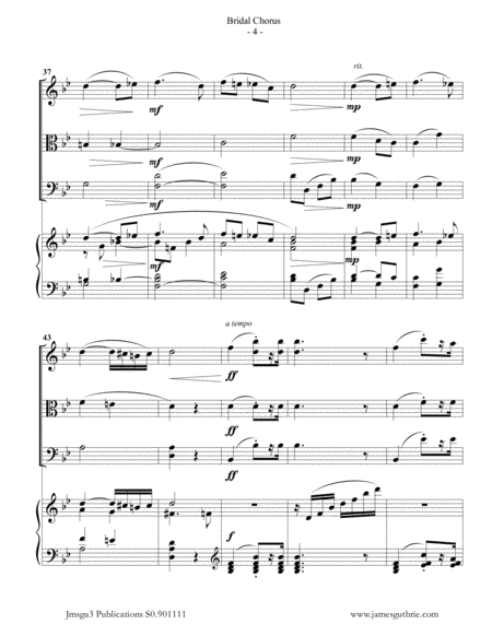 Wagner: Bridal Chorus for Piano Quartet image number null