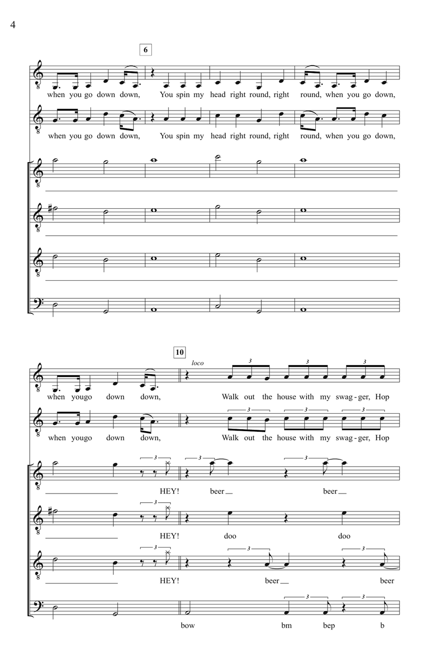 Right Round (arr. Deke Sharon) TTBB scores gallery preview page 2