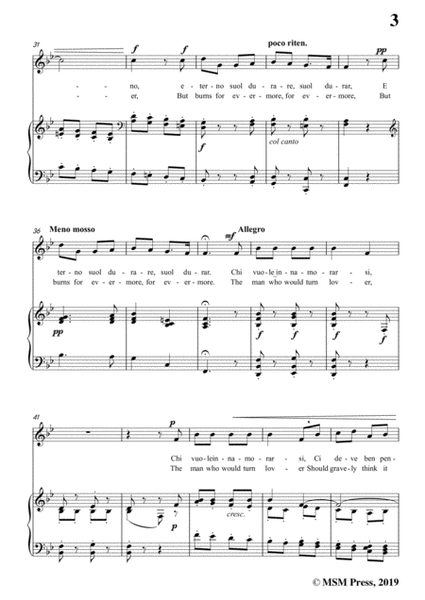 Scarlatti-Chi vuole innamorarsi,in B flat Major,for Voice and Piano image number null