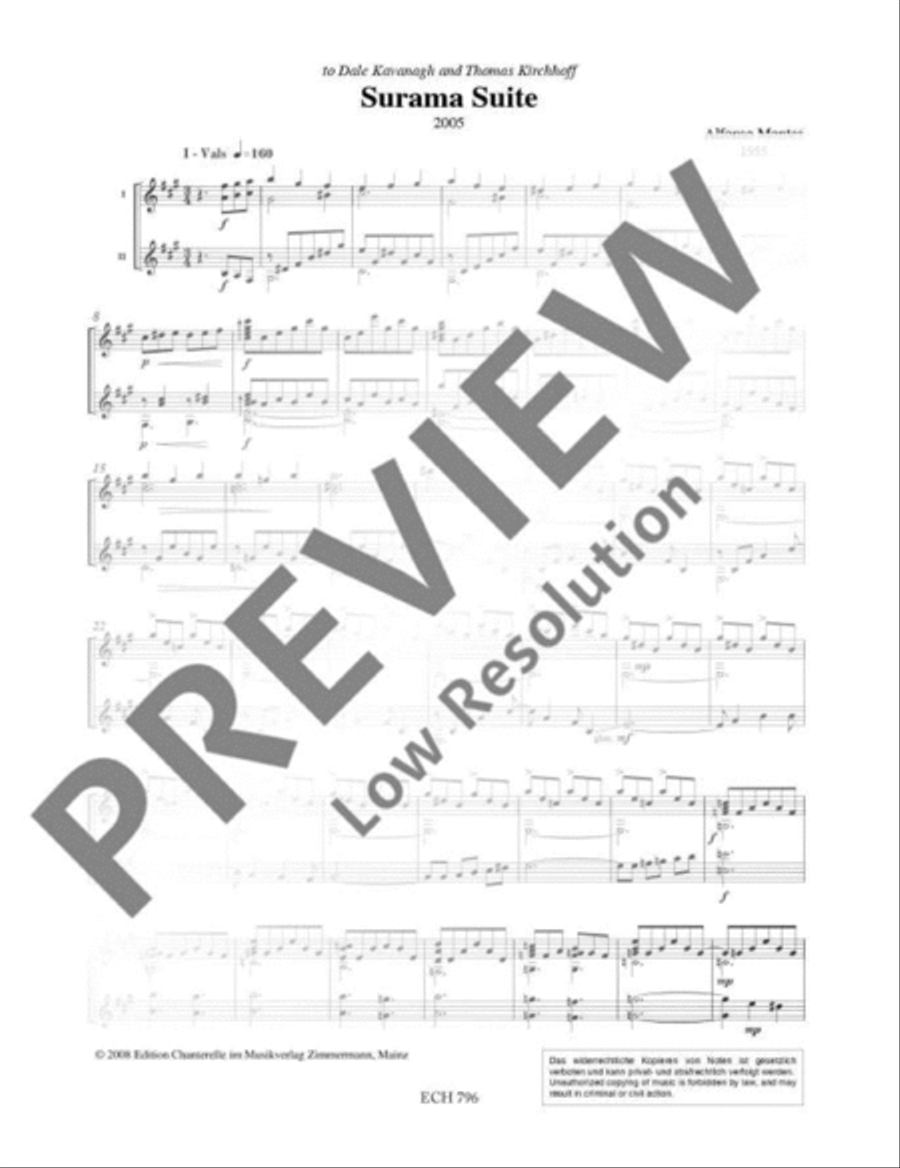 Surama Suite Classical Guitar scores gallery preview page 4