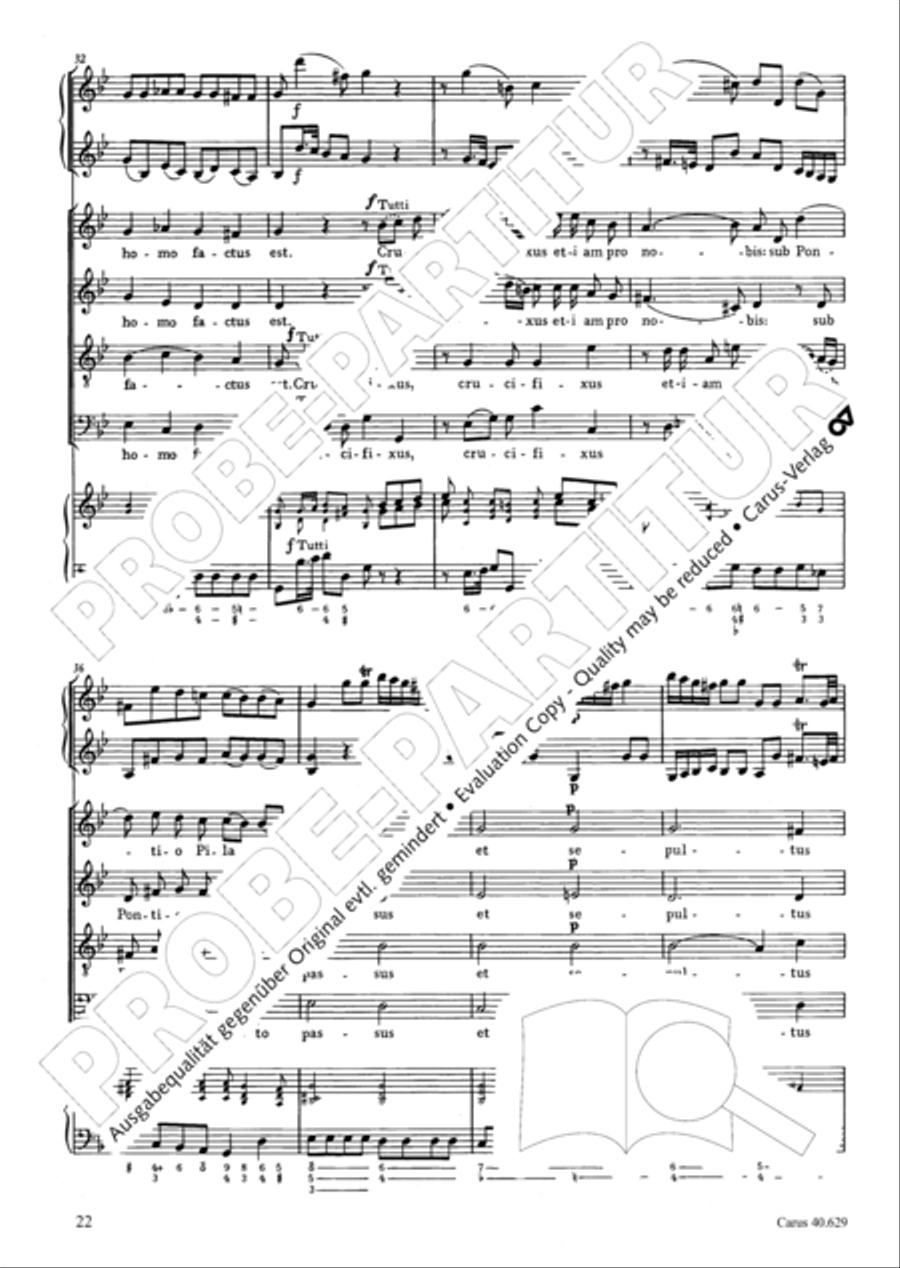 Missa brevis in B flat major 4-Part scores gallery preview page 23