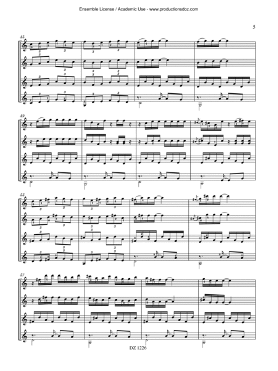 Couleur calypso Couleur calypso Guitar Ensemble scores gallery preview page 5