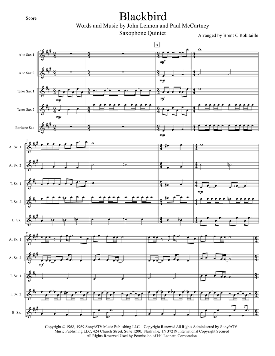 Blackbird Blackbird Woodwind Quintet scores gallery preview page 2