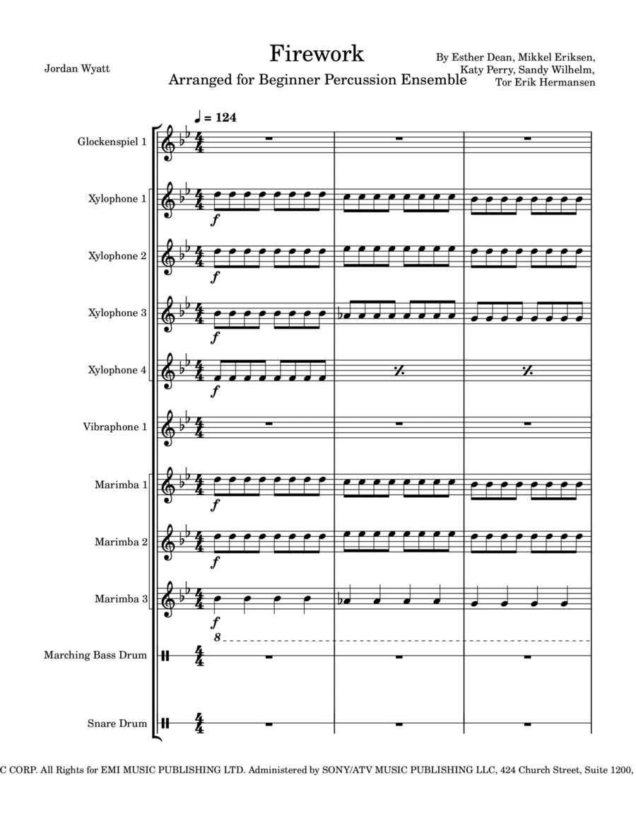 Firework Firework Glockenspiel scores gallery preview page 1