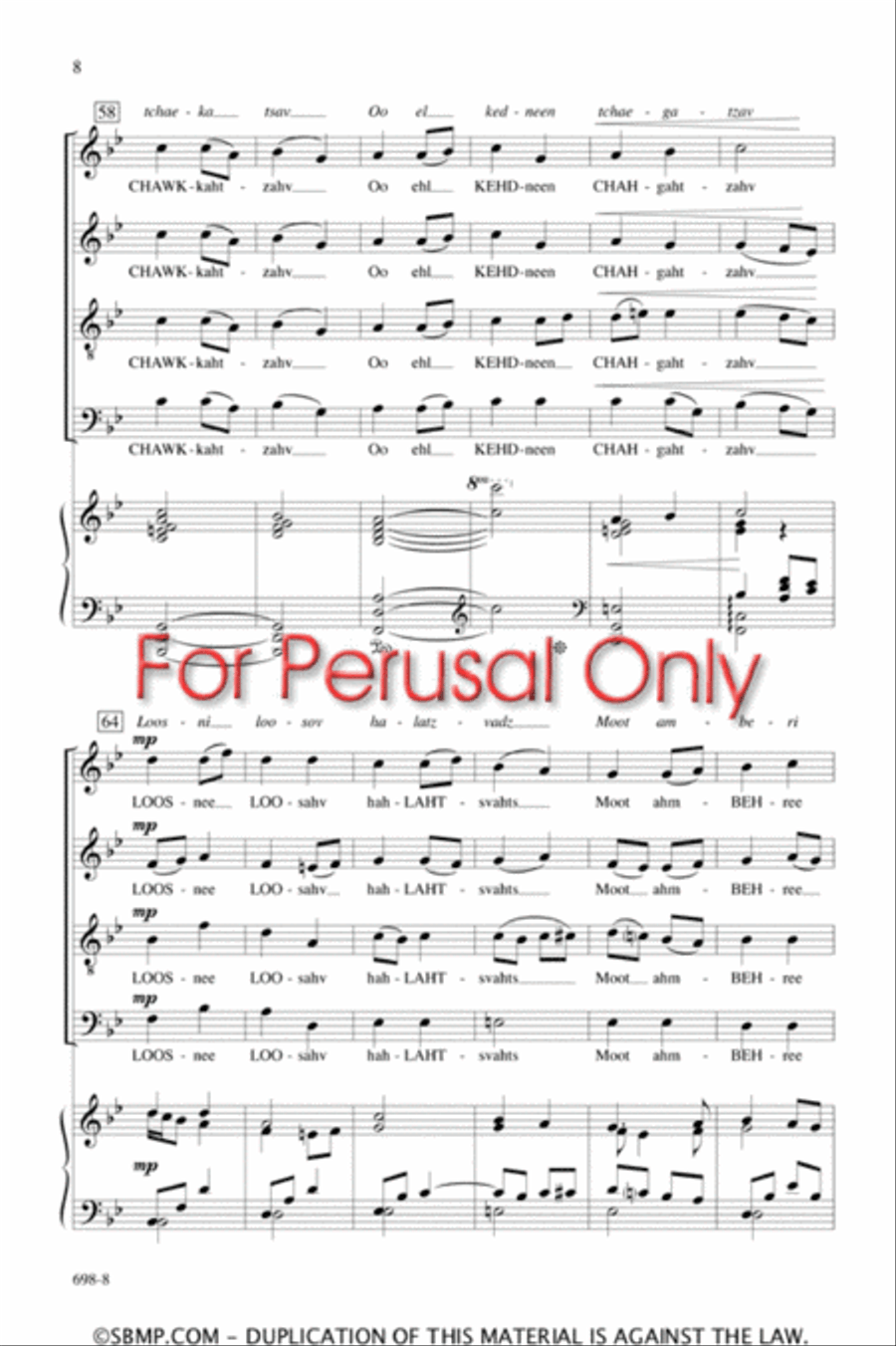 Loosin Yelav - SATB Octavo image number null