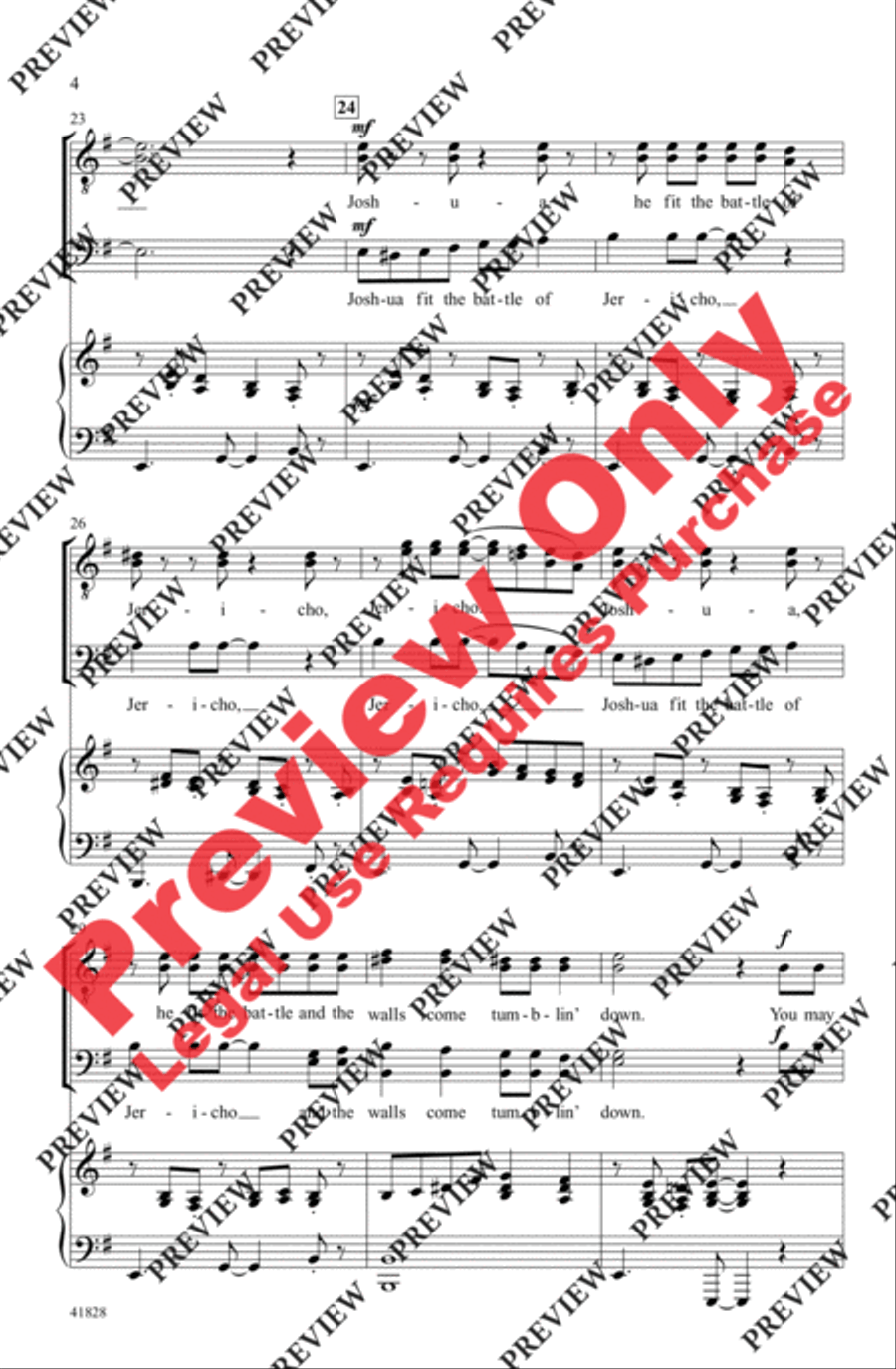 Battle of Jericho Battle of Jericho Men's Choir scores gallery preview page 4