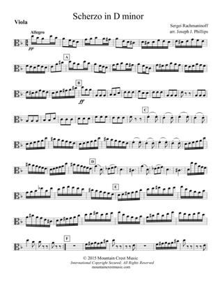 Book cover for Scherzo in d minor-Viola part