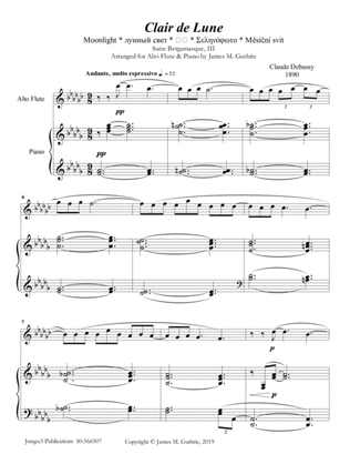 Debussy: Claire de Lune for Alto Flute & Piano