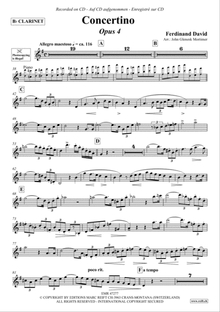 Concertino Clarinet Solo scores gallery preview page 2