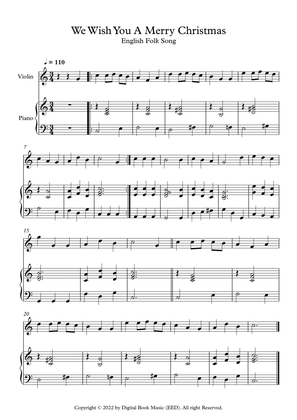 We Wish You A Merry Christmas - English Folk Song (Violin + Piano)