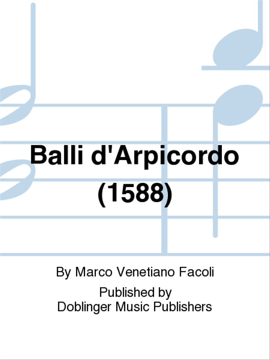Balli d'Arpicordo (1588) Piano scores gallery preview page 1