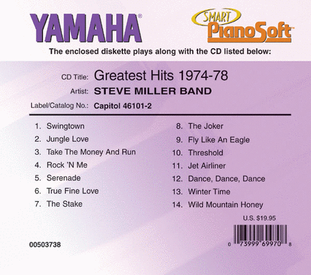 Steve Miller Band - Greatest Hits 1974-78 - Piano Software