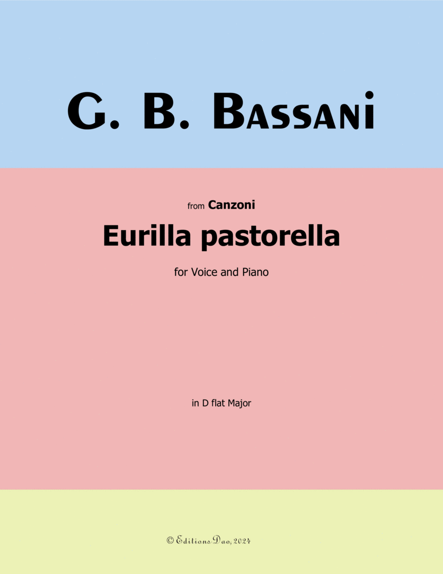 Eurilla pastorella, by Bassani, in D flat Major Voice scores gallery preview page 1