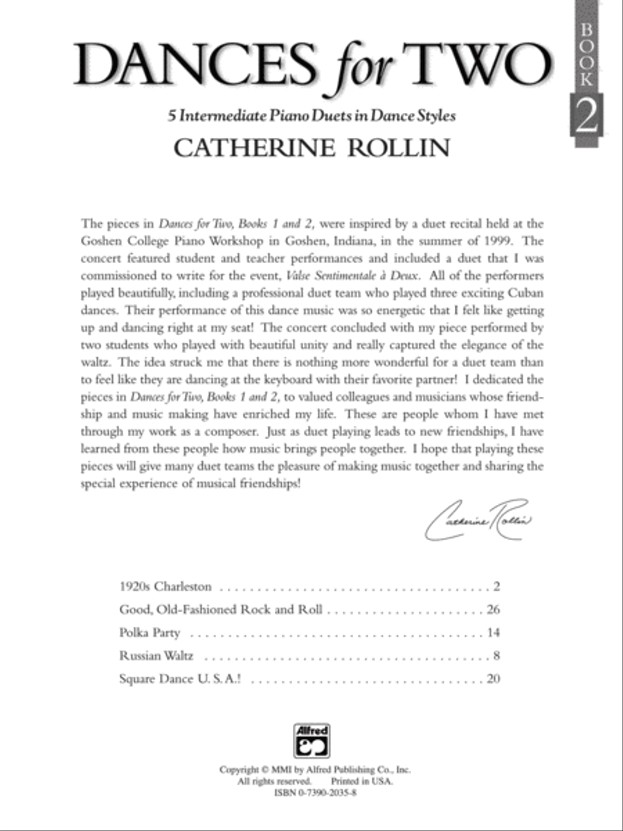 Dances for Two, Book 2 Small Ensemble scores gallery preview page 2