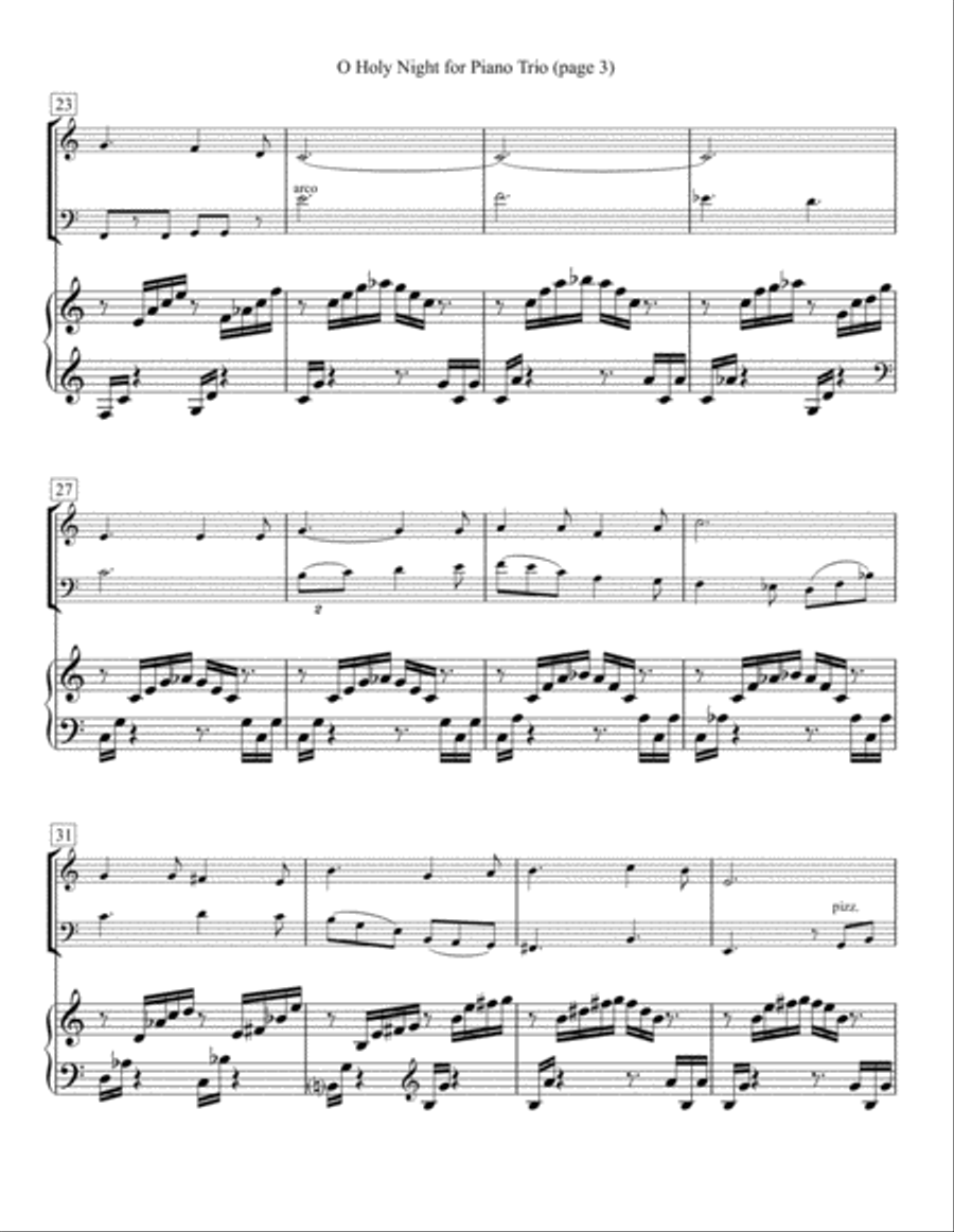 O Holy Night for Piano Trio Piano Trio scores gallery preview page 3