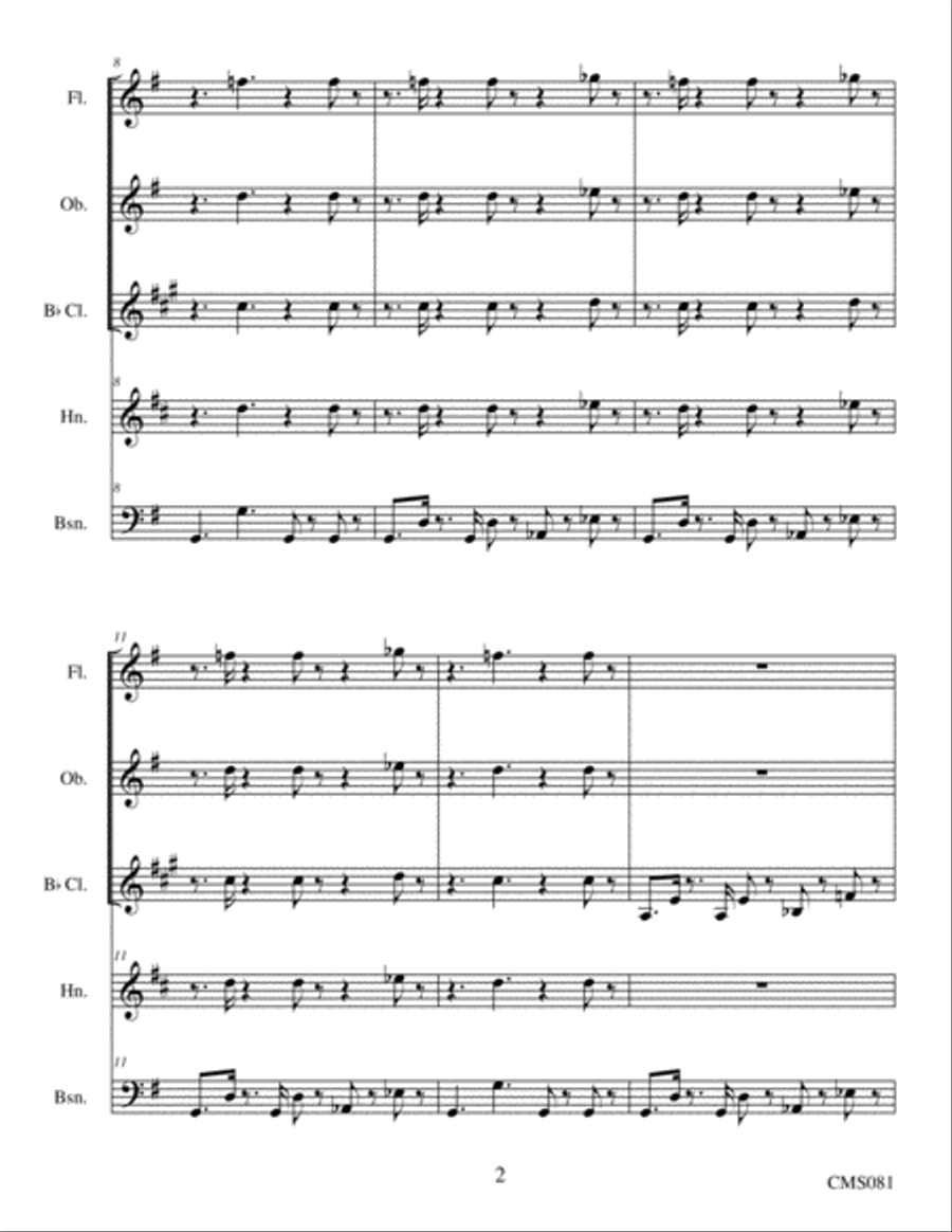 Three Miniatures Woodwind Quintet scores gallery preview page 3