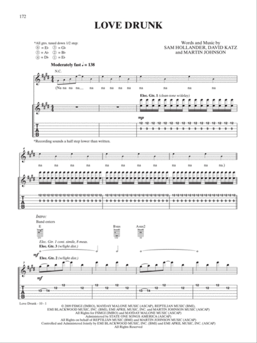 Love Drunk Love Drunk Guitar Tablature scores gallery preview page 1