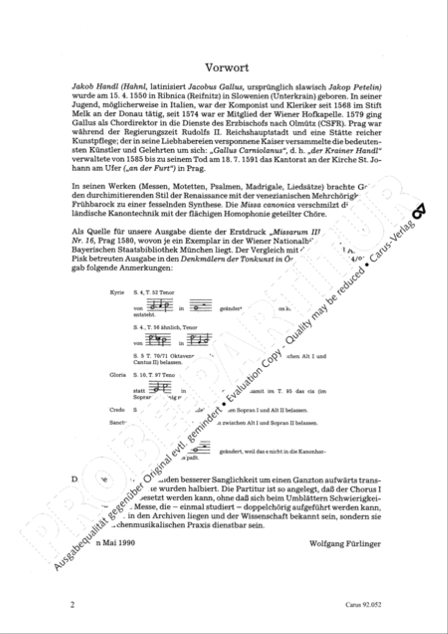 Missa canonica 4-Part scores gallery preview page 3