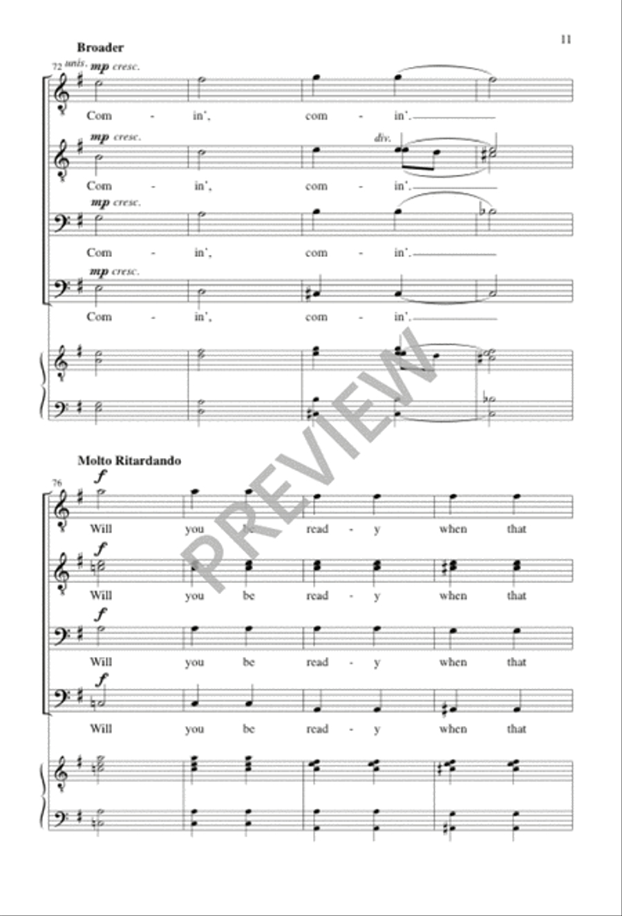 Train's a-Comin' TTBB scores gallery preview page 11
