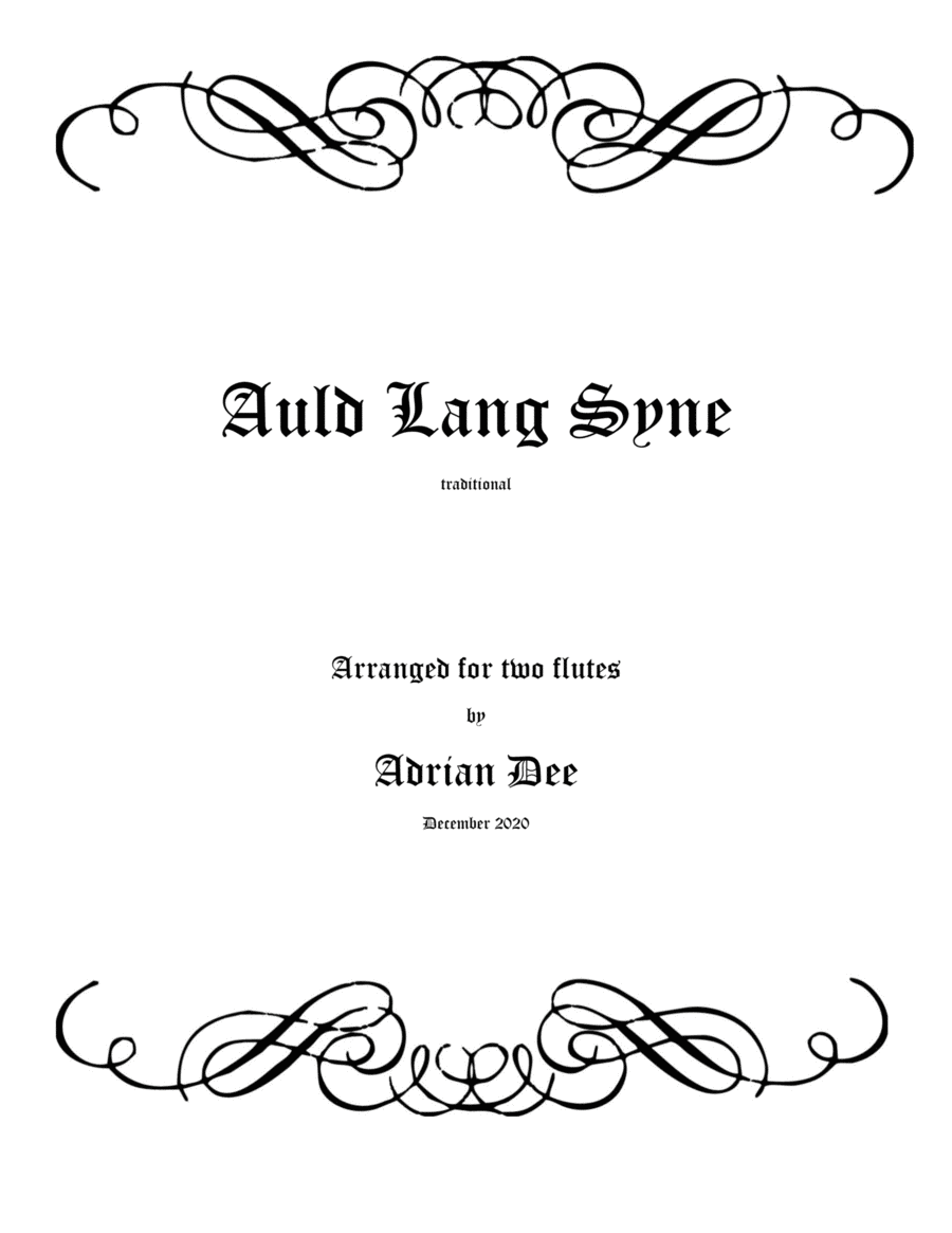 Auld Lang Syne (flute duet) Flute Duet scores gallery preview page 1