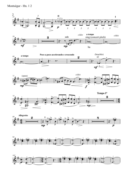 Montsegur, The Cathar Tragedy, symphonic poem for solo trombone and orchestra - set of parts - brasses