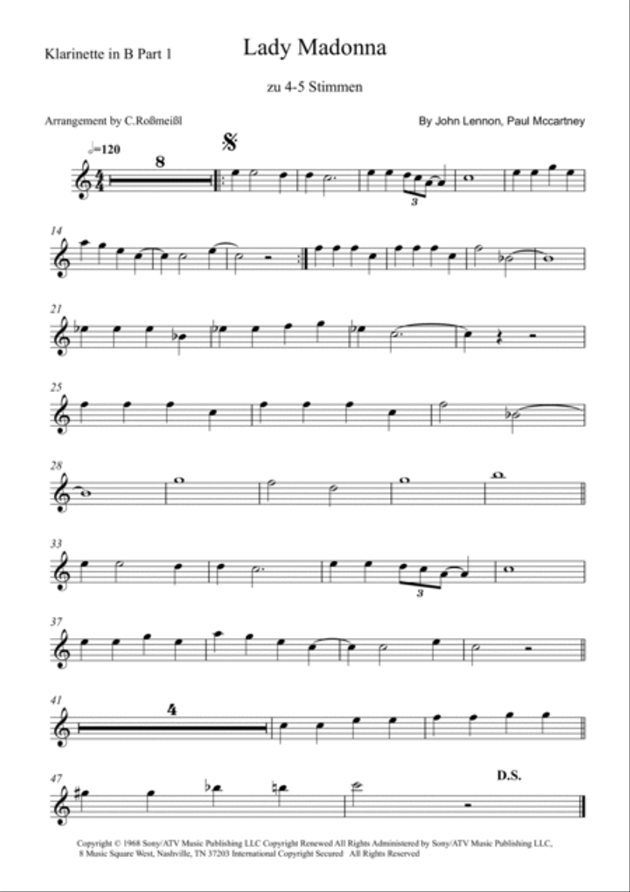 Lady Madonna Woodwind Quintet scores gallery preview page 6