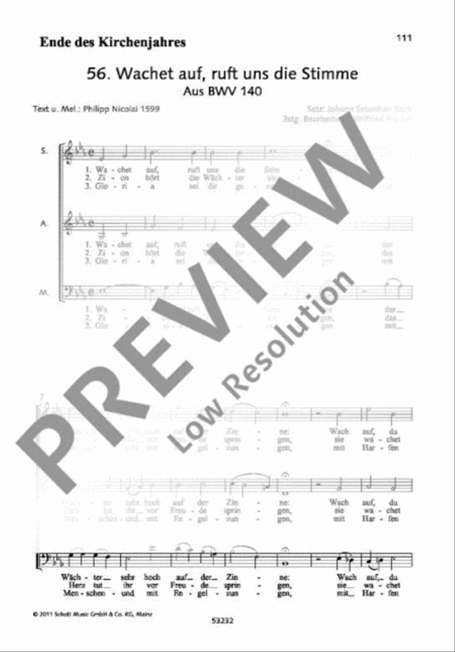 Wachet auf, ruft uns die Stimme A Cappella scores gallery preview page 2