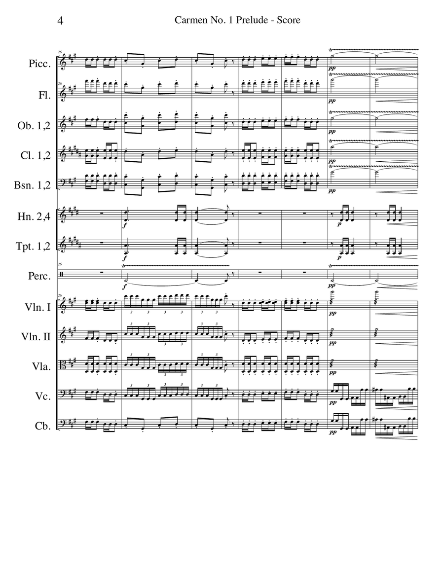 Prelude No. 1 from Carmen for Full Orchestra Full Orchestra scores gallery preview page 4