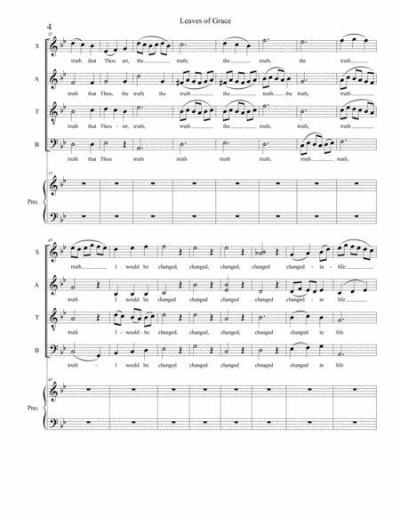 Leaves Of Grace for SATB and Piano image number null