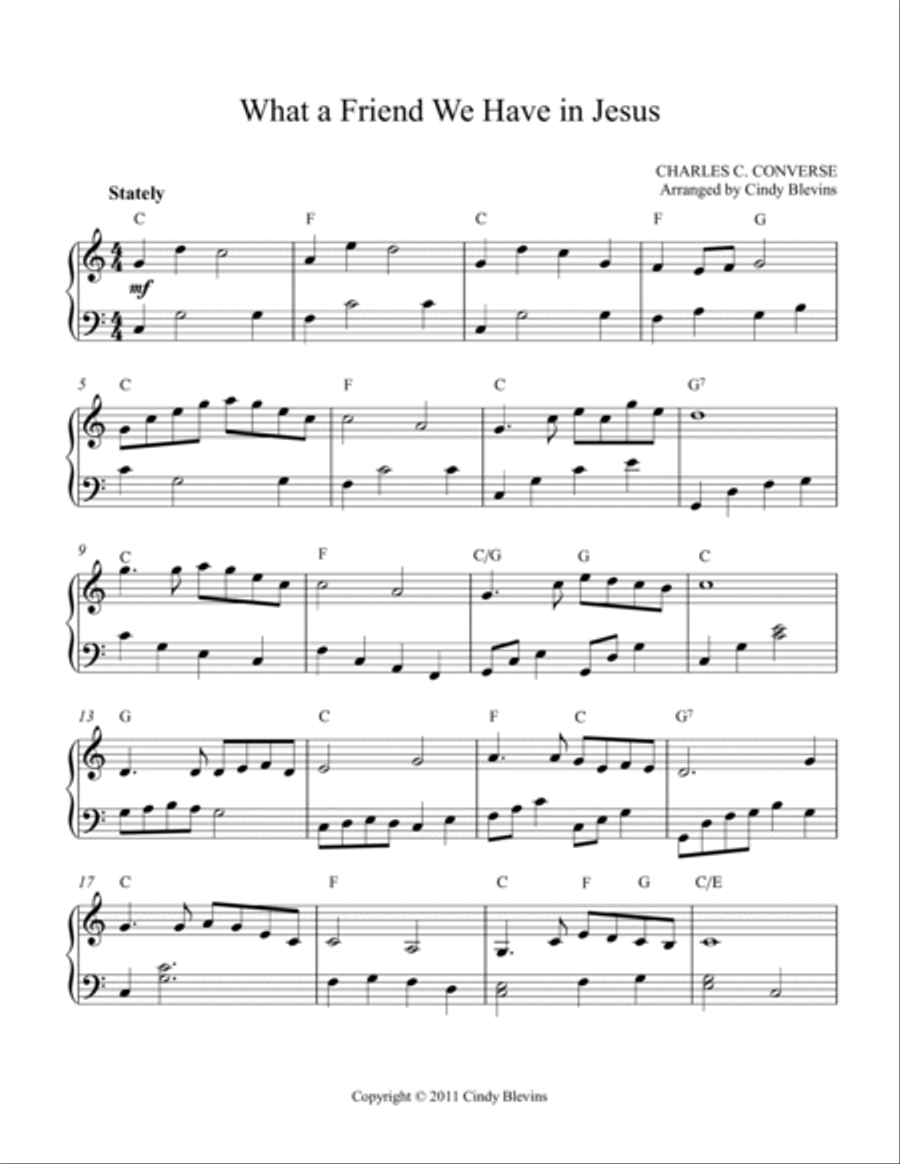 What A Friend We Have In Jesus, for Lever or Pedal Harp Pedal Harp scores gallery preview page 2